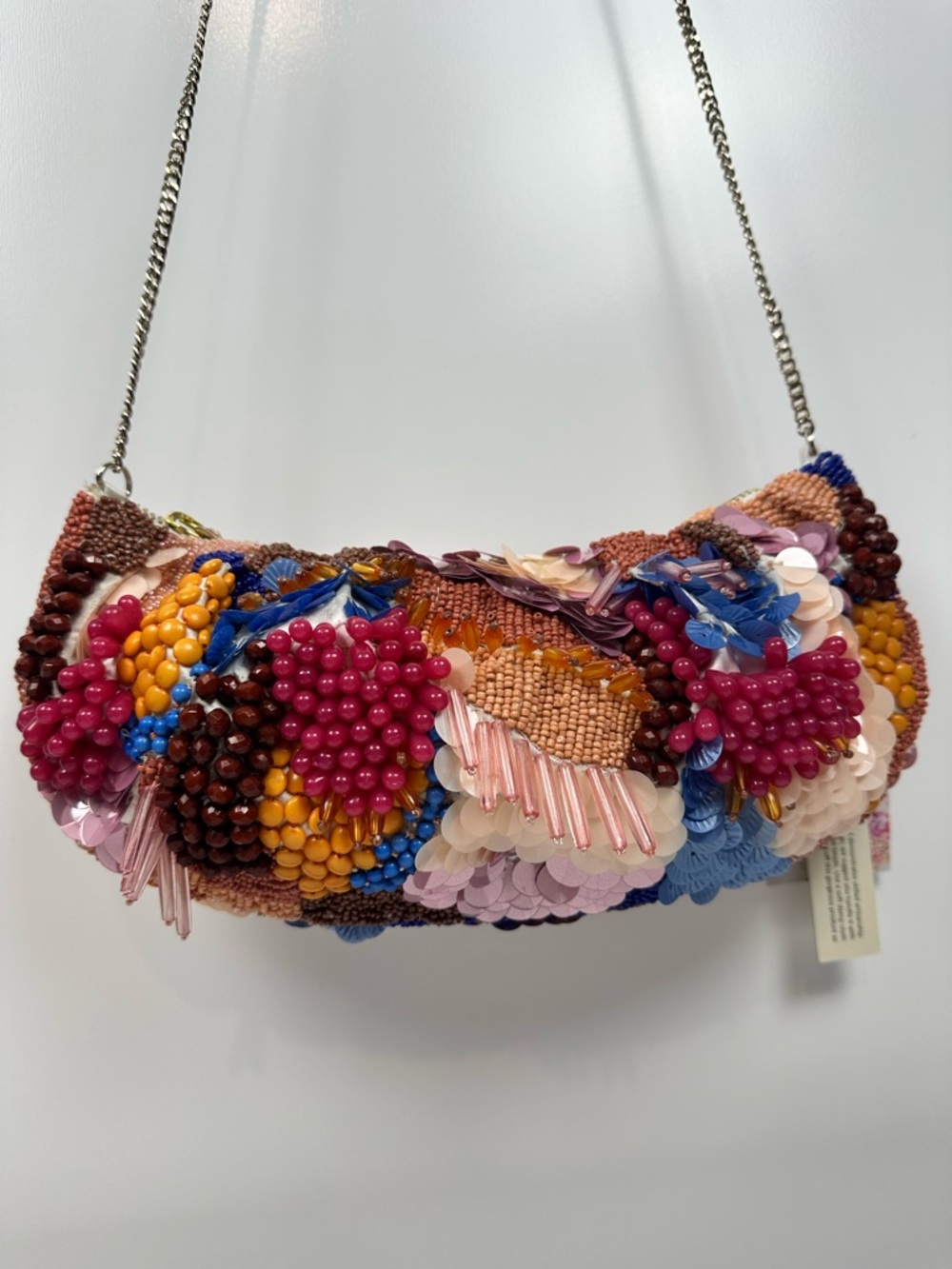 New Relaease Viral Colorful Floral Beaded Bag Handcrafted in India Chain Strap - Picture 7 of 11